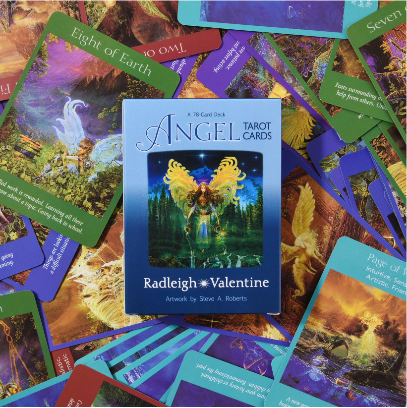 Combo Bộ Bài Bói Tarot Angel Tarot Oracle 78 Card Cao Cấp và Túi Nhung Đựng Tarot và Khăn Trải Bàn Tarot