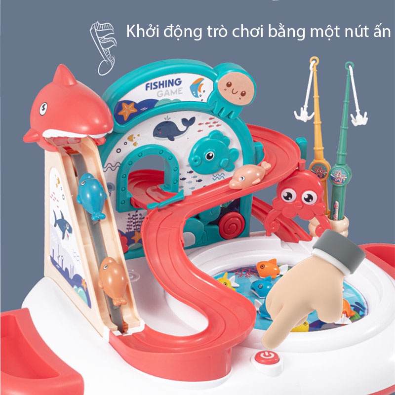 Bộ Đồ Chơi Câu Cá Có Tháp Cầu Trượt Phát Nhạc Sạc Pin Phát Triển Trí Tuệ Cho Bé 156-15