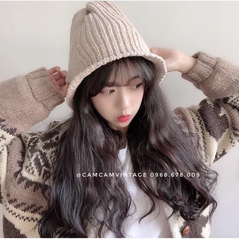 Mũ bucket nón ulzzang beanie chú lùn sụp tone màu vintage đáng yêu