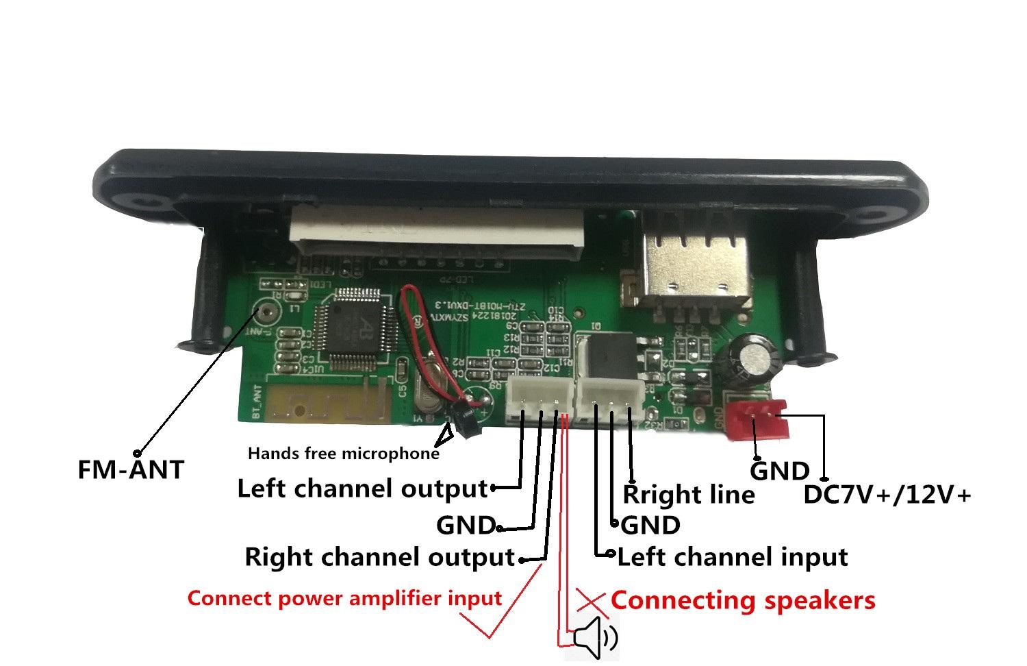 Âm Thanh DIY 12V Stereo Không Dây 5.2BT Người Chơi Xe Tay MP3 Bộ Giải Mã Đa Năng Bảng Giải Mã Màn Hình Màu Module