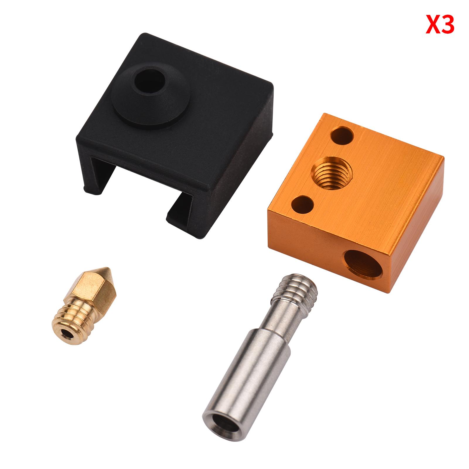 Hotend Silicone Sock Heater Block Extruder Nozzle Throat Set with 0.4mm Nozzle Protective Silicone Cover Case