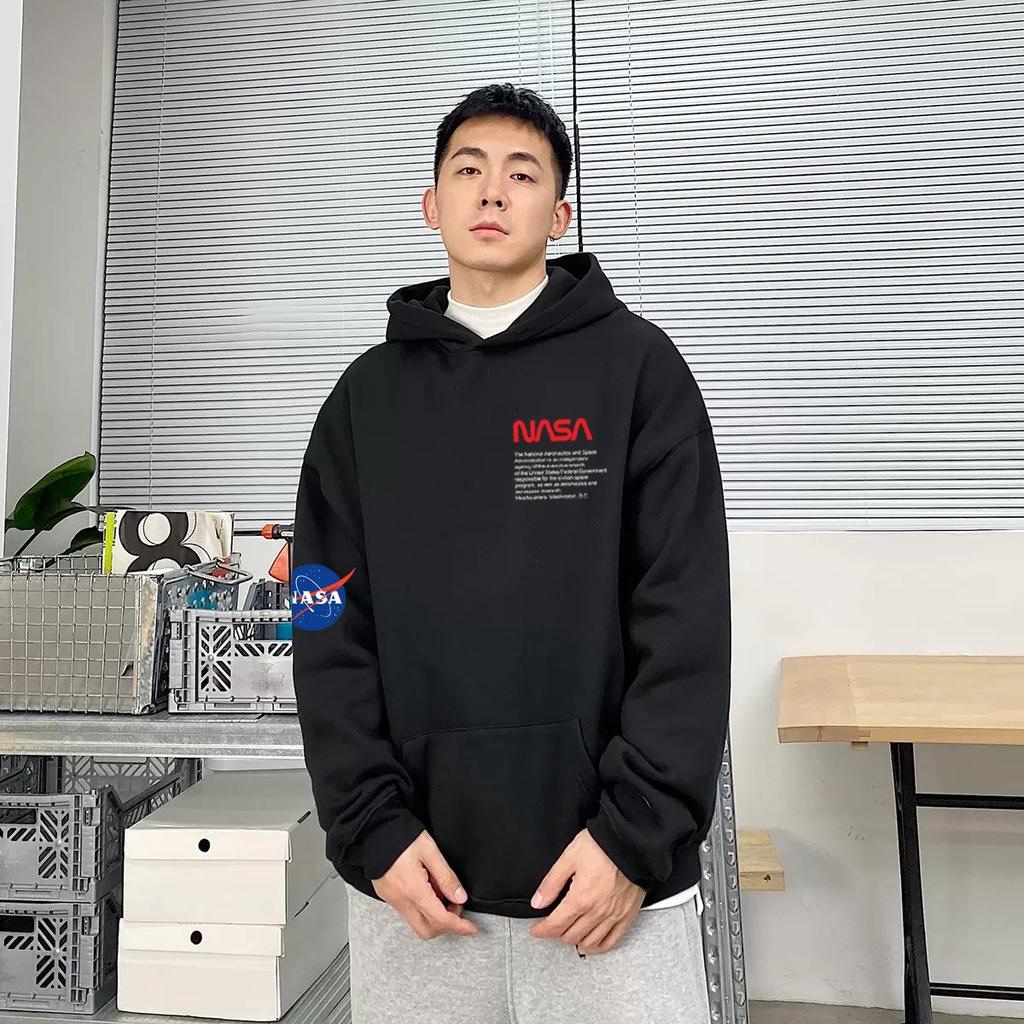 Áo hoodie nỉ bông nam nữ unisex dài tay in hình NASA, áo nỉ nam phom rộng in hình hoạ tiết NASA