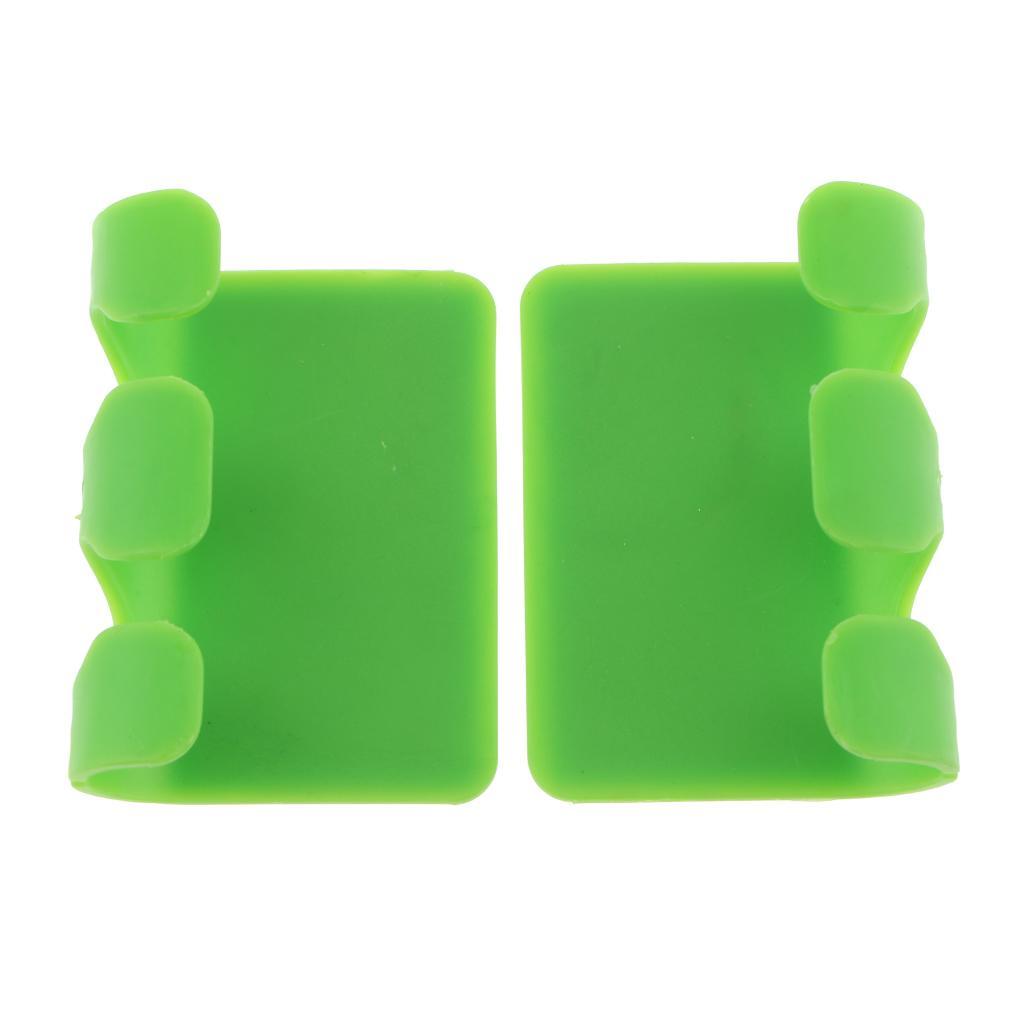 2pcs Adhesive ABS Holder Hanger Power Plug Cable Key Hook Green