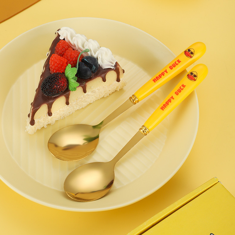 Set 6 Thìa Hình Vịt Vàng Cute Dễ Thương Dành Cho Bé
