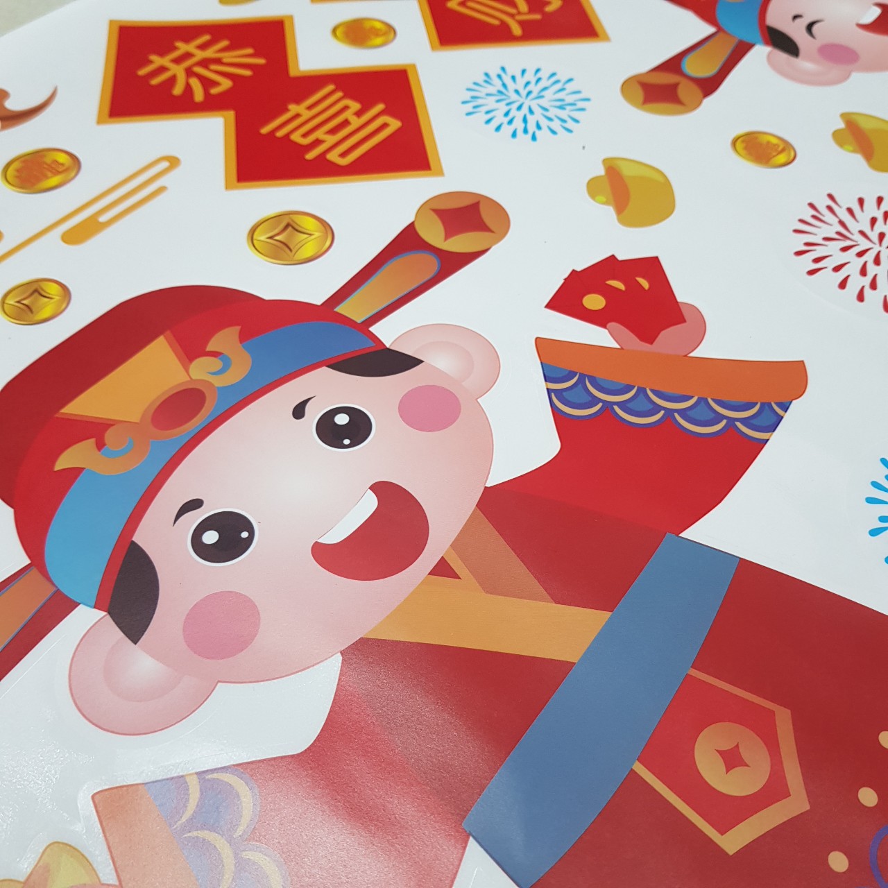 DECAL HỌA TIẾT HÌNH HAI EM BÉ CHÚC TẾT