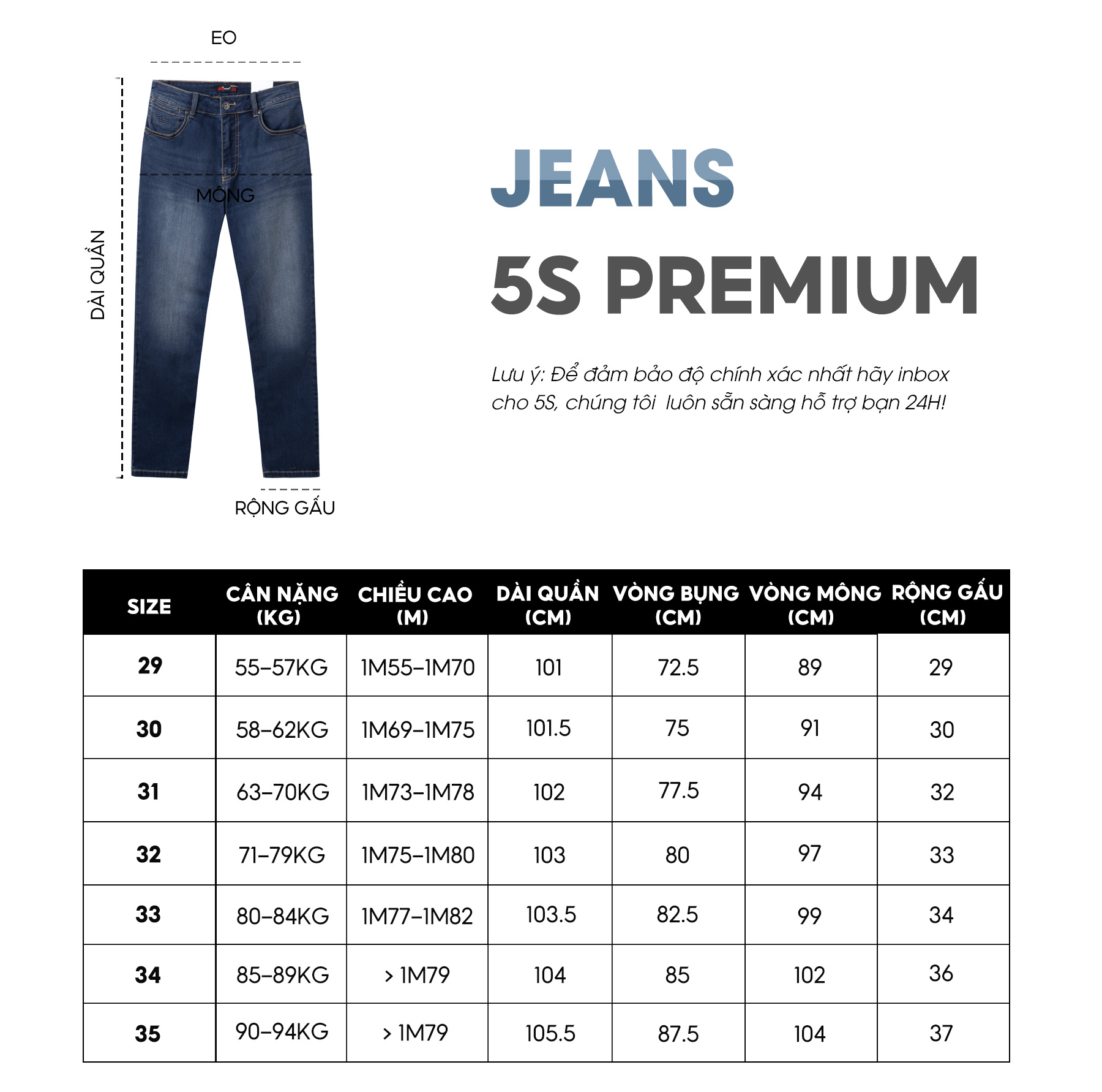 Quần Jean Nam 5S RECYCLED, Chất Liệu Cotton Kết Hợp Sợi Tái Chế, Siêu Bền, Co Giãn, Mềm Mịn, Màu Sắc Basic (QBD23003)