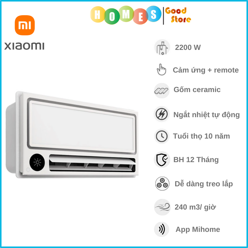 Máy Sưởi Nhà Tắm Thông Minh XIAOMI Yeelight Pro S20, Điều Khiển App Mihome, Tuổi Thọ 10 Năm, Công Suất 2200W - Hàng Chính Hãng