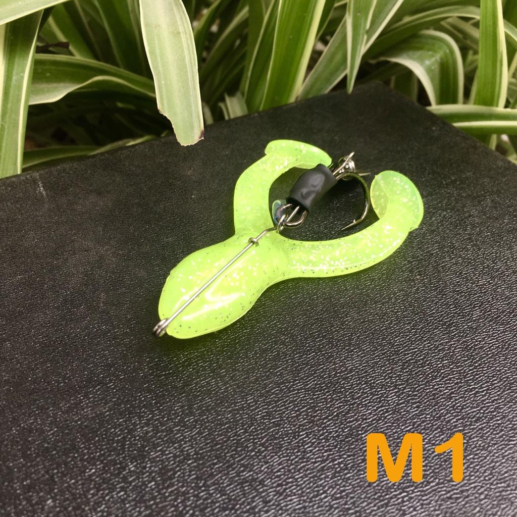 Mồi mềm câu lure Frog Kicker có thìa tạo hiệu ứng và lưỡi đôi có chống vướng phukiencaulure25