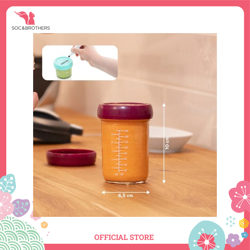 Bộ 4 hộp đựng thực phẩm Babymoov bằng thủy tinh 220ml