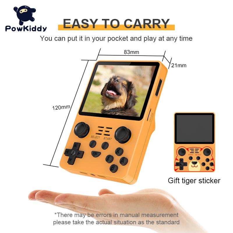 POWKIDDY Mới RGB20S Máy chơi game cầm tay Retro Hệ thống nguồn mở RK3326 Màn hình IPS 3,5 inch 4:3 Quà tặng cho trẻ em Màu sắc: Đen 128G