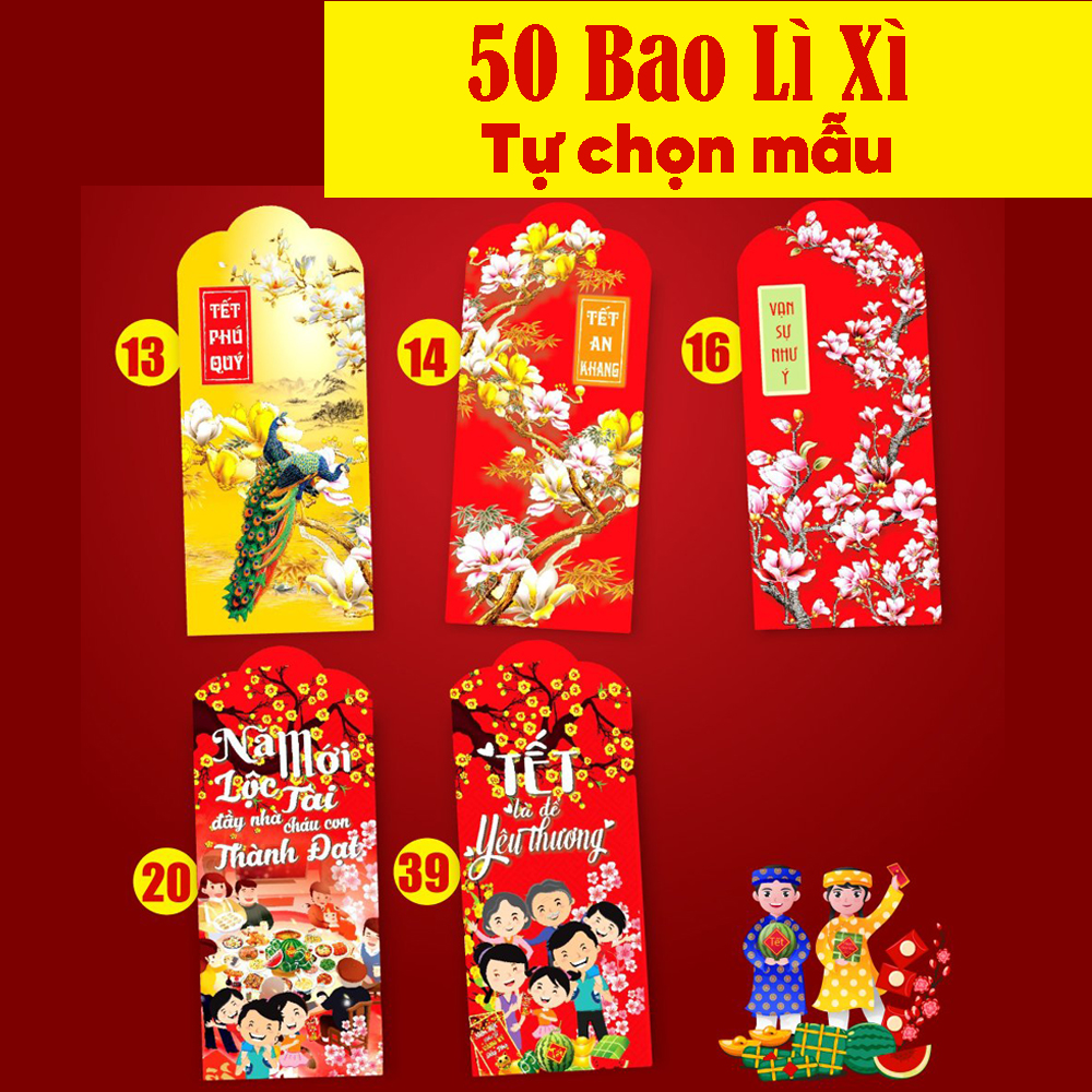 Sỉ 100 Bao - 1000 Bao Lì Xì Tết Giáp Thìn 2024 Đẹp Được Chọn Mẫu - Chúc Năm Mới Trọn Vẹn Yêu Thương, Phát Tài Phát Lộc