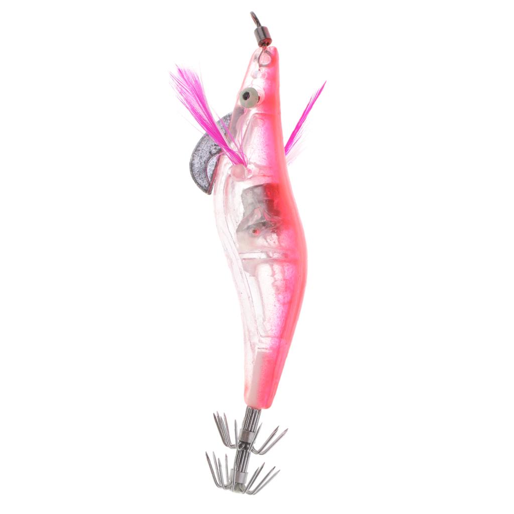 Lifelike 3D Eye Shrimp Squid Jigs Fishing Hooks Luminous Shrimp Baits 10.5cm