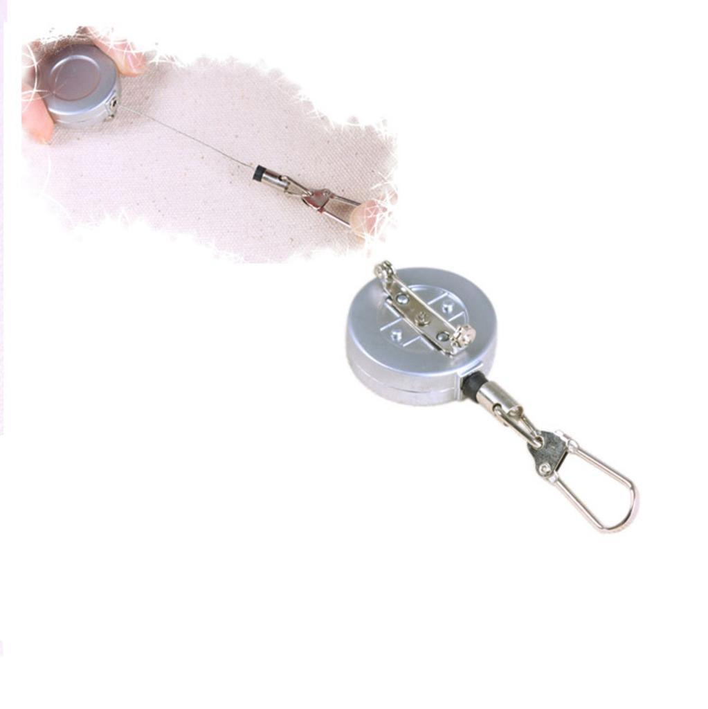 Pin-on Retractor Zinger Gear Keeper for Fishing Hiking - Silver