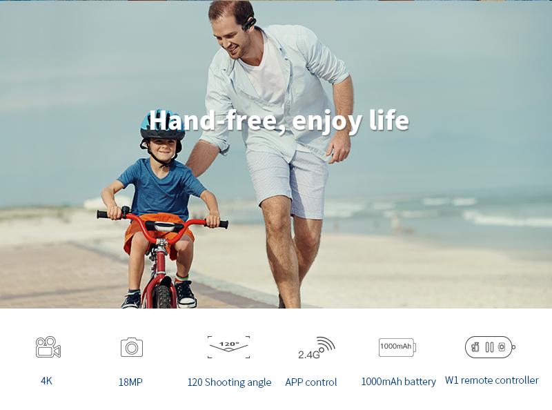 Camera mini ngoài trời thể thao 4K đầu camera gắn camera hành động có thể đeo được quay video chống lắc