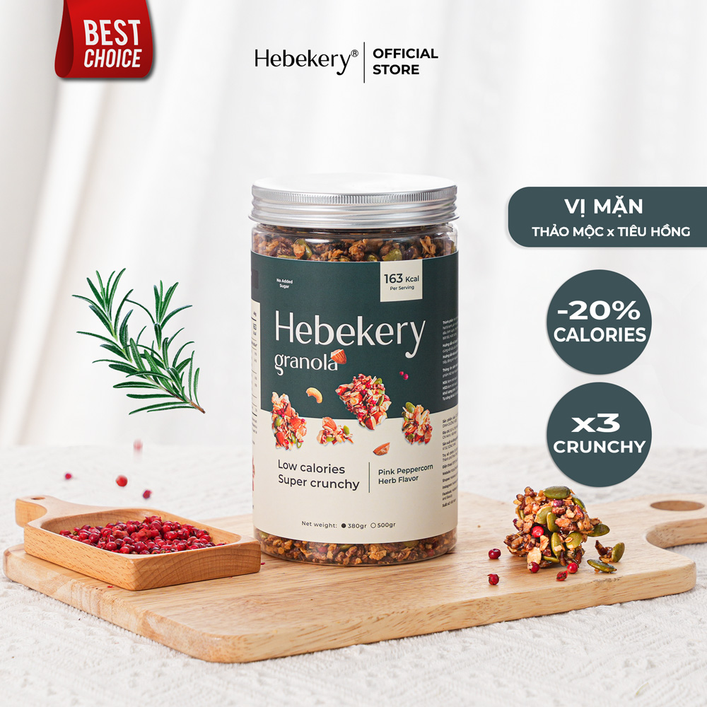 Granola Low Calories Siêu Giòn 5 Vị - Ngũ Cốc Dinh Dưỡng Ít Calo Ăn Kiêng Lành Mạnh Tự Nhiên Hebekery by Hebe