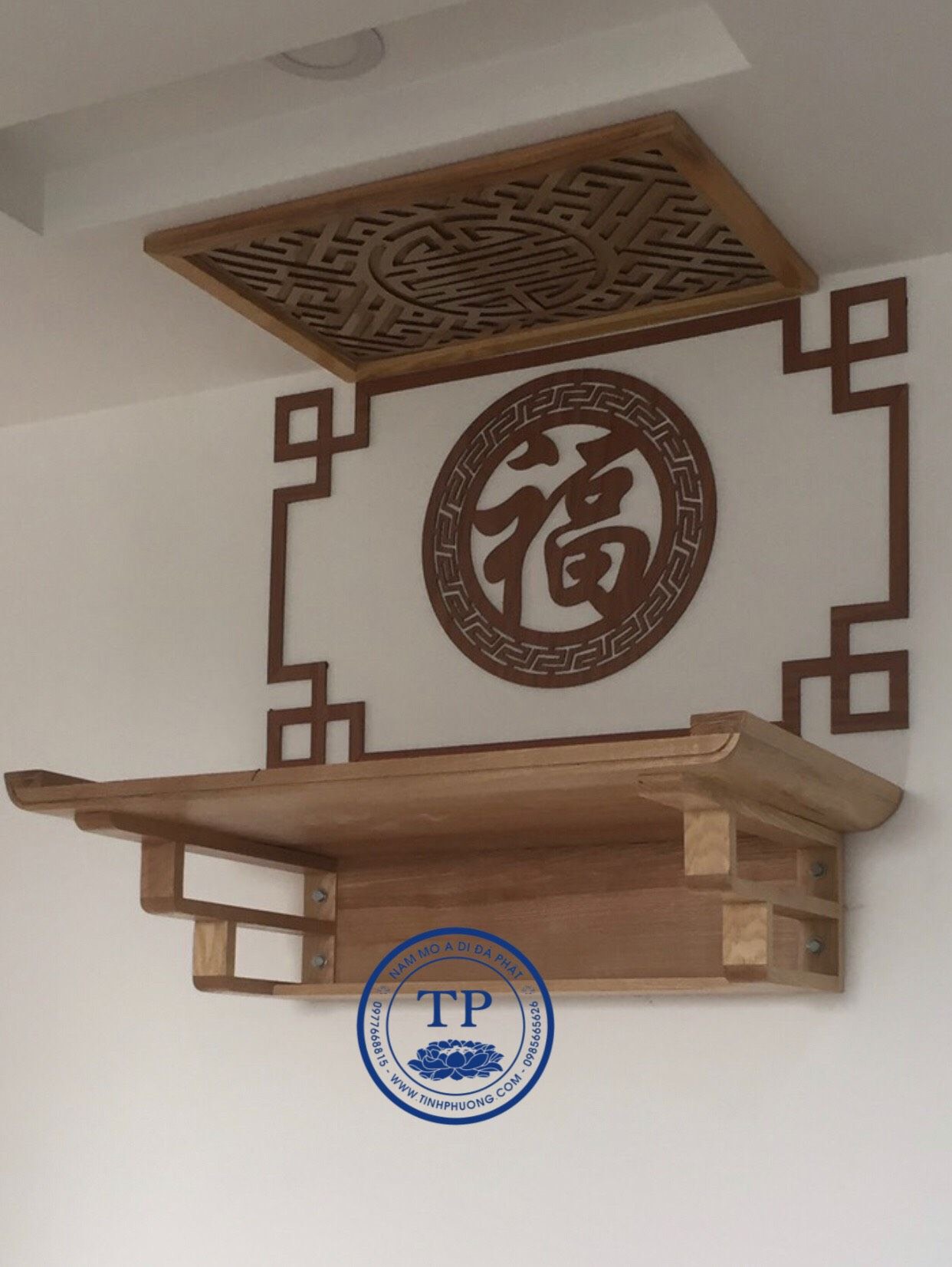 CHỮ TÂM TRANG TRÍ ỐP LƯNG BÀN THỜ GỖ MDF BH1051