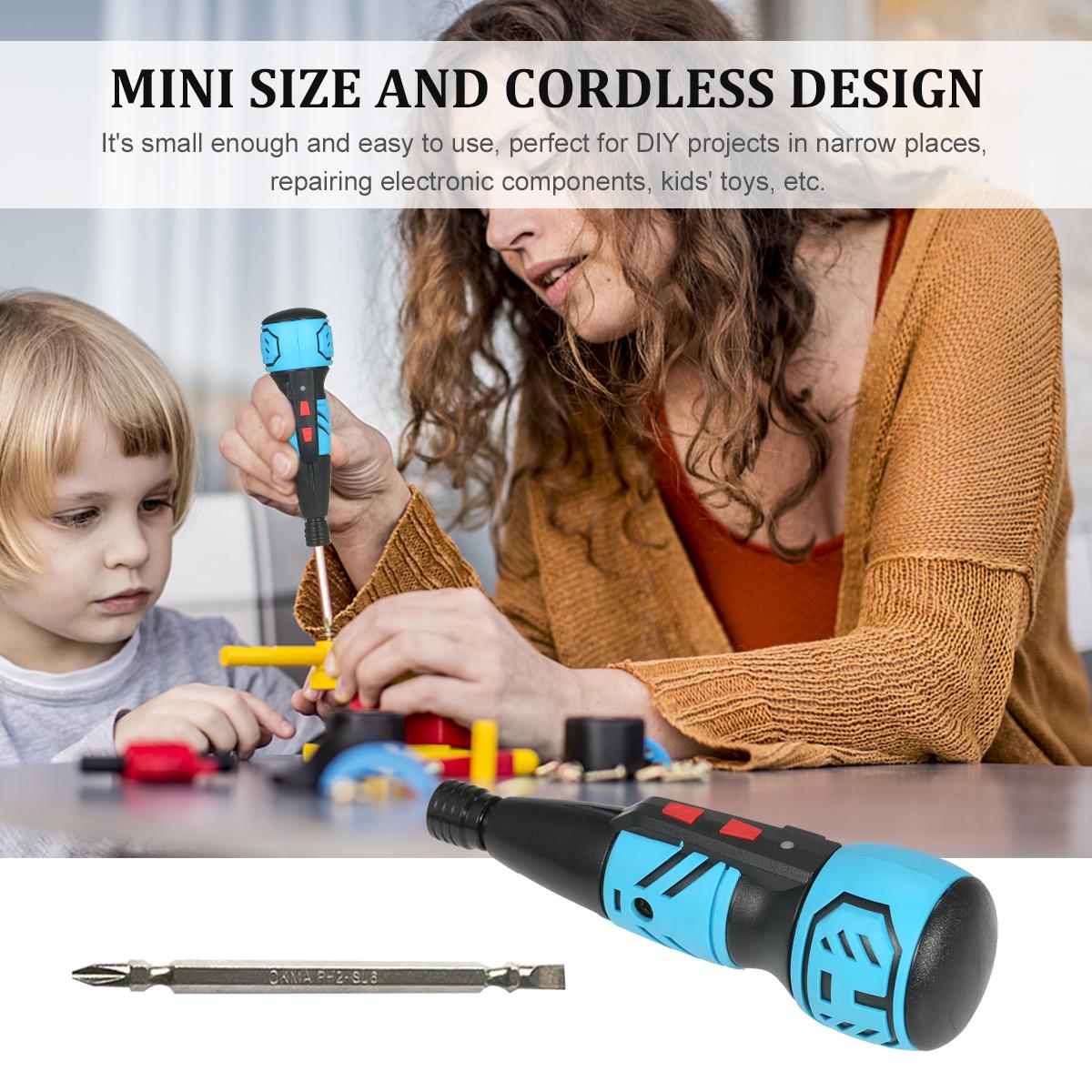 Cordless Screwdriver USB Rechargeable Mini Electric Screwdriver Portable Handheld Power Drill Screwdriver with LED Light