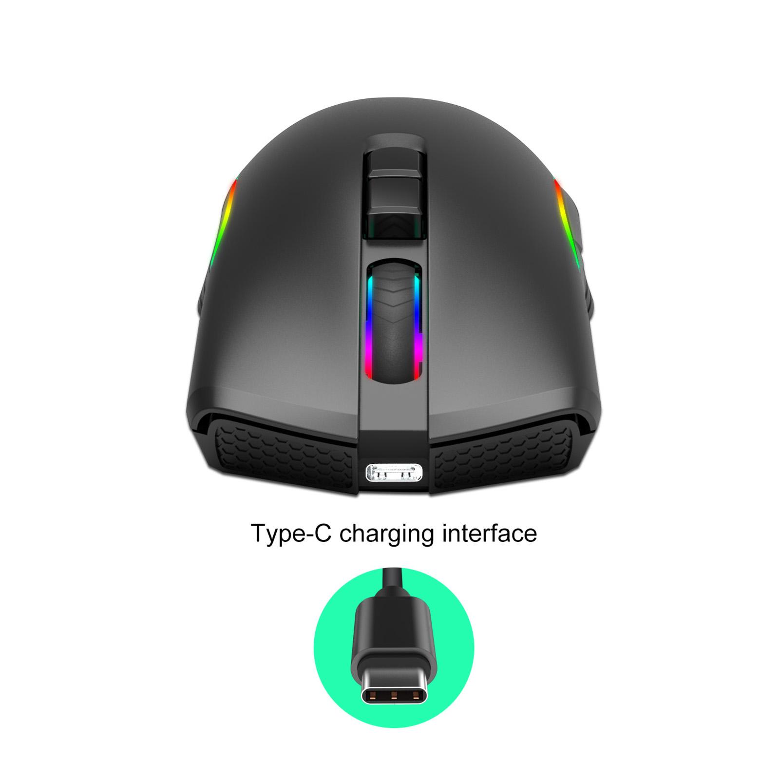 Chuột HXSJ T26 không dây 2.4GHz Loại C Đèn nền dành cho máy tính xách tay Mac