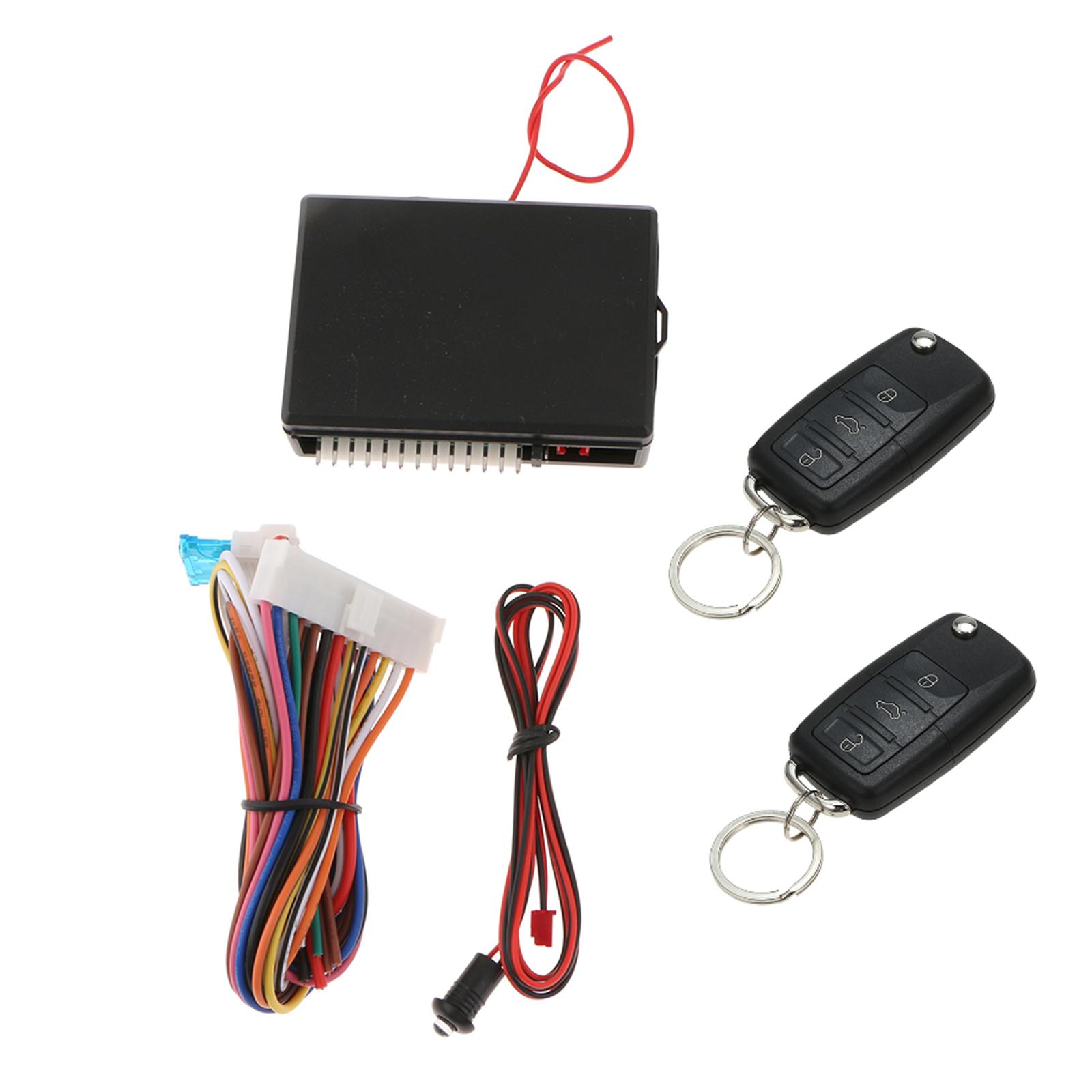 12V Universal Car Remote Lock Unlock Kit Keyless Entry System W/ Flip Keys