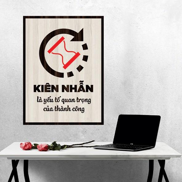 Tranh gỗ DECOR - SLOGAN tạo động lực, Truyền cảm hứng - Kiên nhẫn là yếu tố quan trọng của thành công