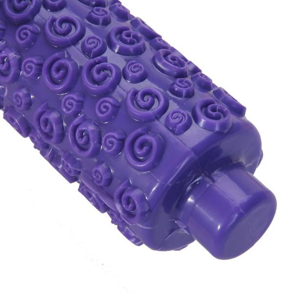 Spiral Pattern Plastic Fondant Roller Rolling Pin - Purple