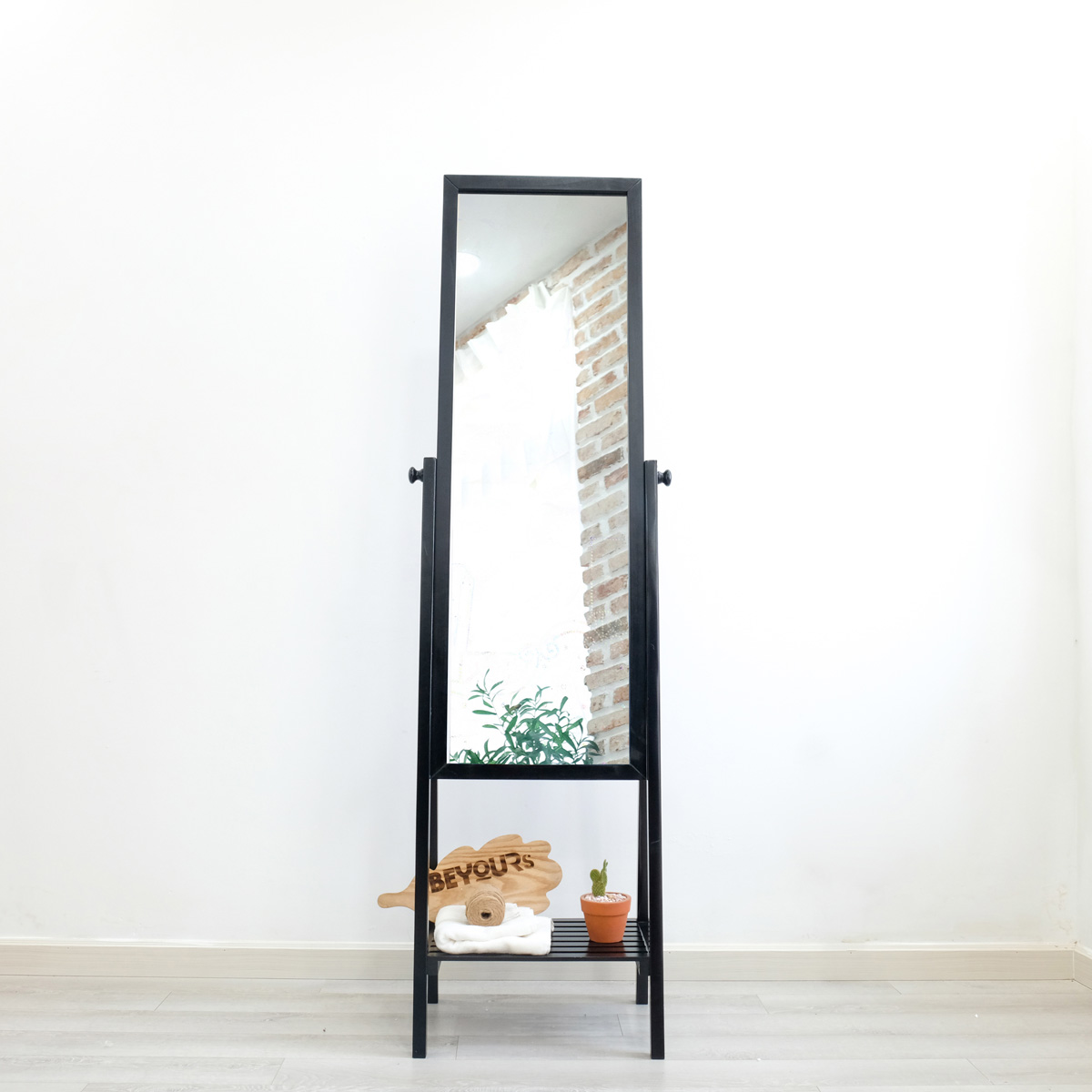 Gương Soi Toàn Thân BEYOURs Khung Gỗ Phối Kệ - Shelf-Mirror - Nội Thất Phòng Khách, Phòng Ngủ