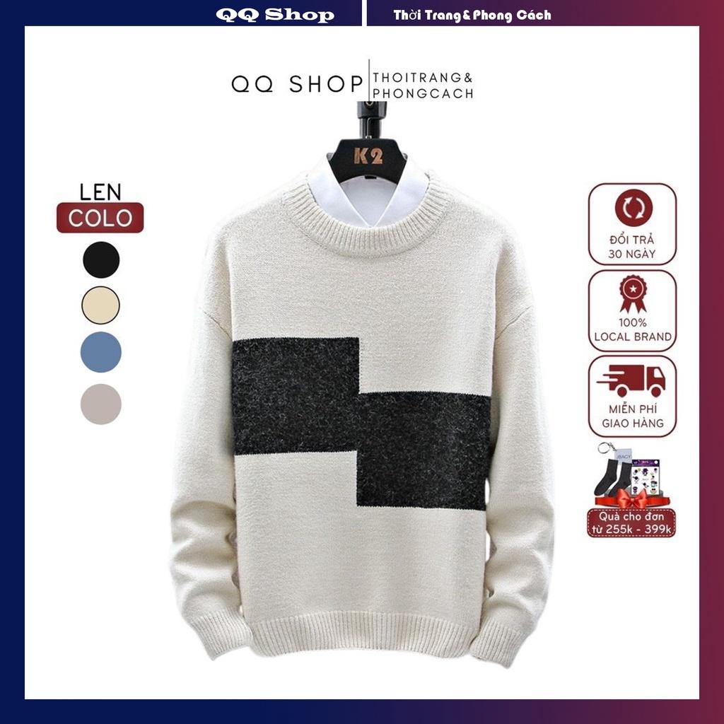 Áo len caro áo len nam cao cấp dài tay cổ tròn phong cách hàn quốc - QQ.SHOP