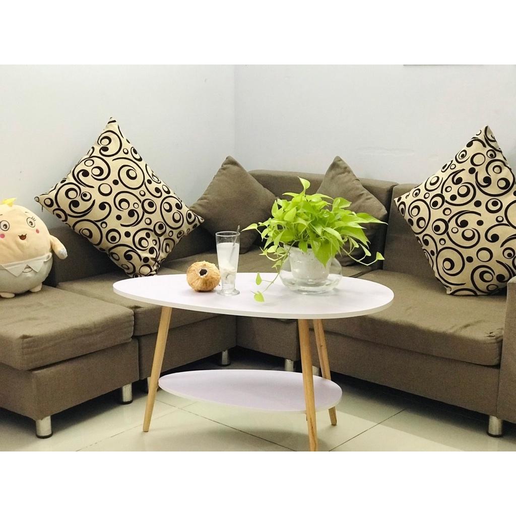 Bàn trà/sofa hình Trứng 2 tầng phong cách Bắc Âu ( giá tại xưởng )