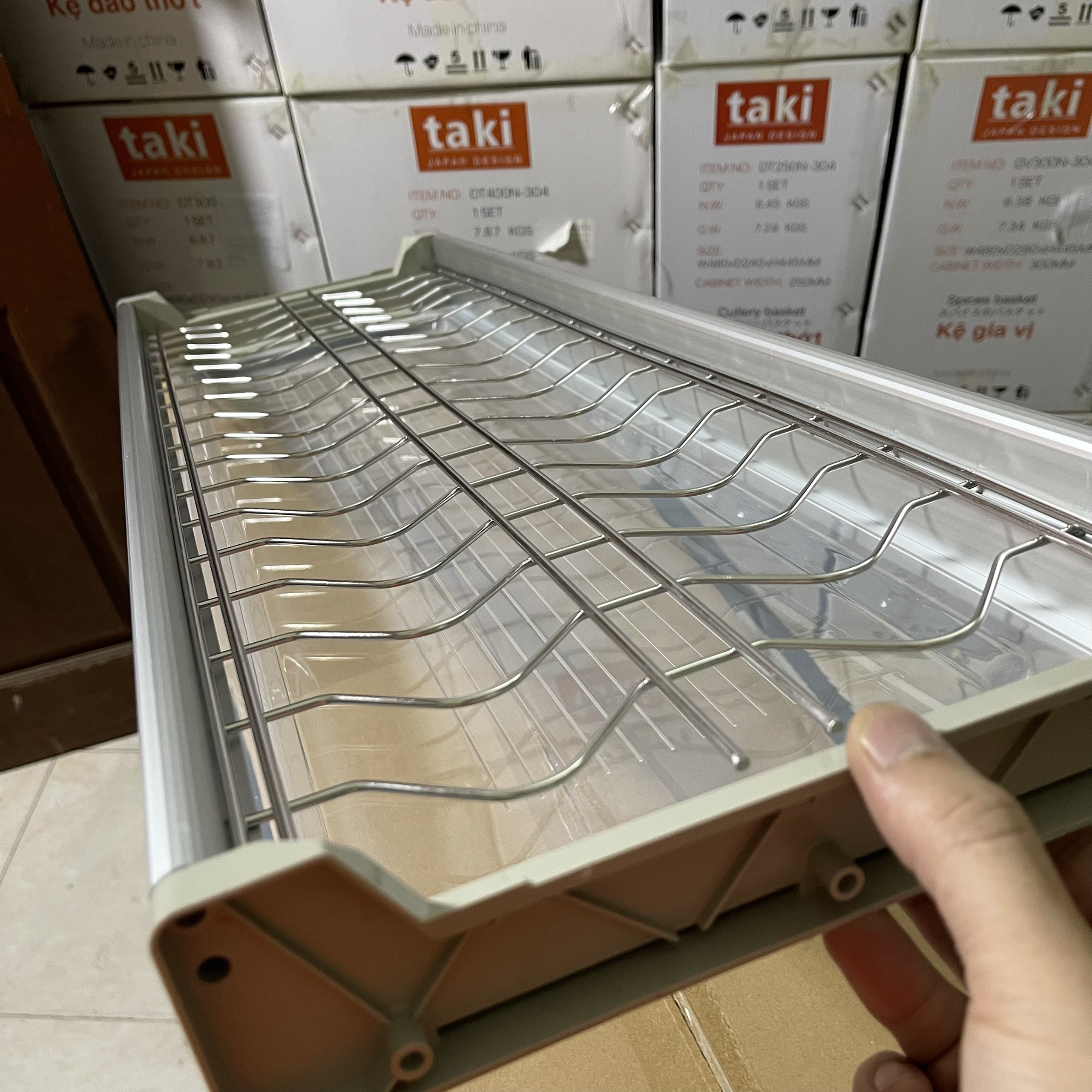 Giá Bát Cố Định Tủ Bếp, Kệ Chén Tủ Bếp INOX 304 - Khung Nhôm Cao Cấp - Bảo Hành Vĩnh Viễn - Có Thợ Lắp