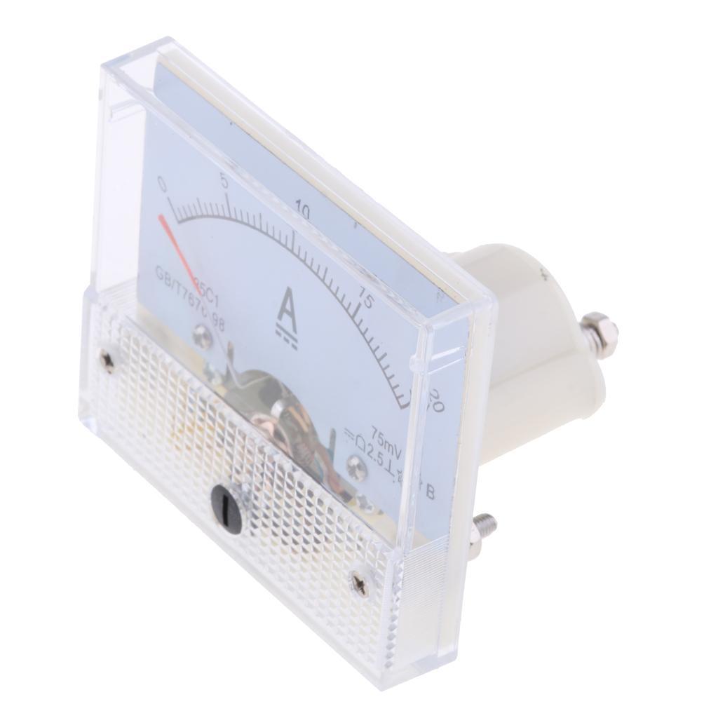 2pcs Analog Current Panel Ammeter DC 0-20A &amp; 0-30V Circuit Testing Tools