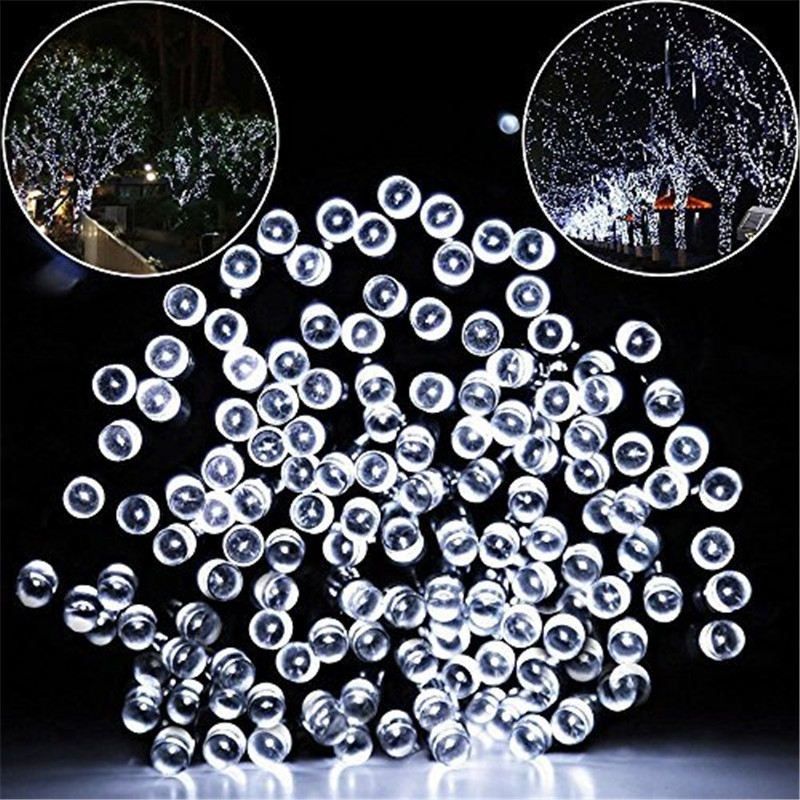 Đèn nháy năng lượng mặt trời 200 led - ánh sáng trắng