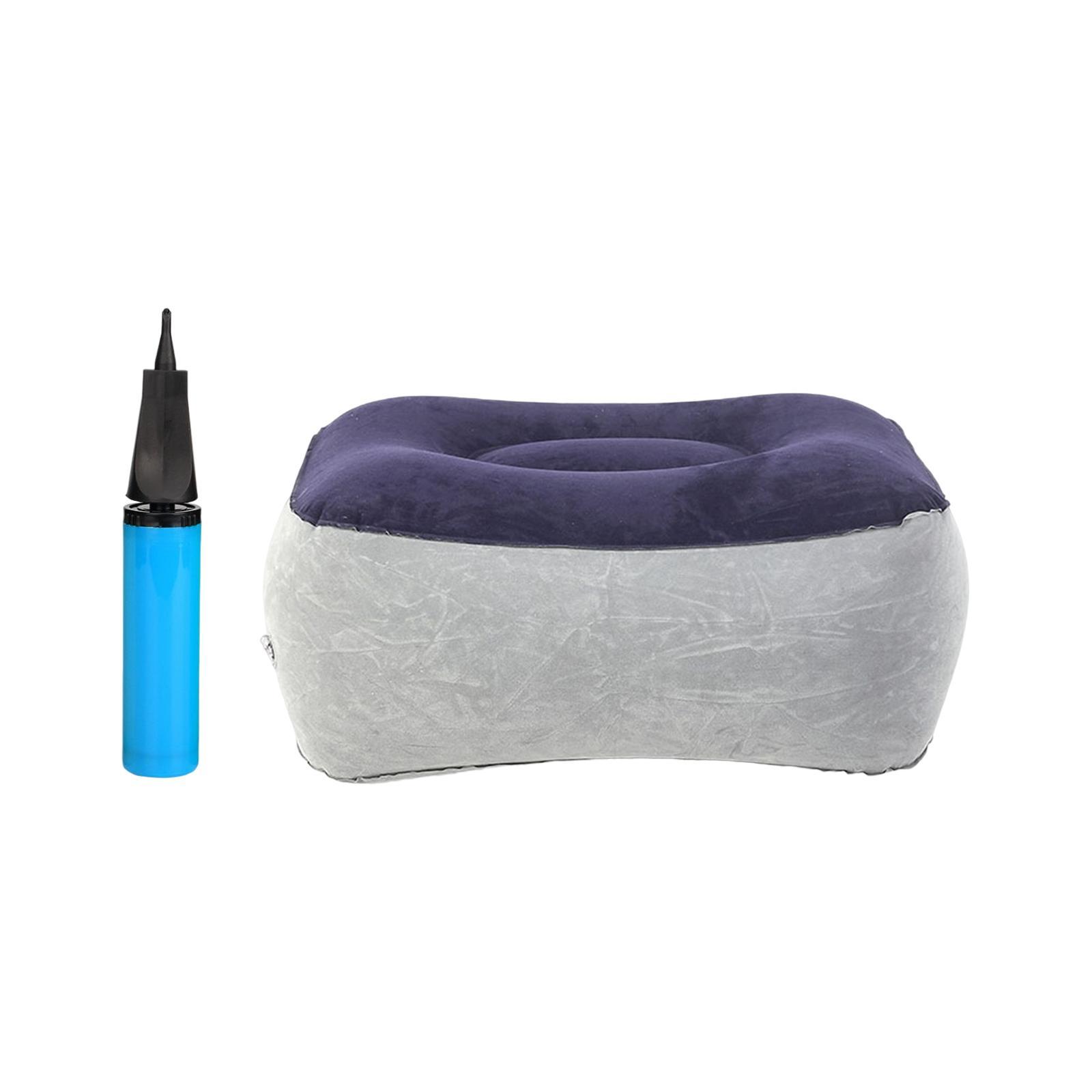 Inflatable Foot Rest with Inflator Leg Feet Relaxing Tool for Travelling Flights