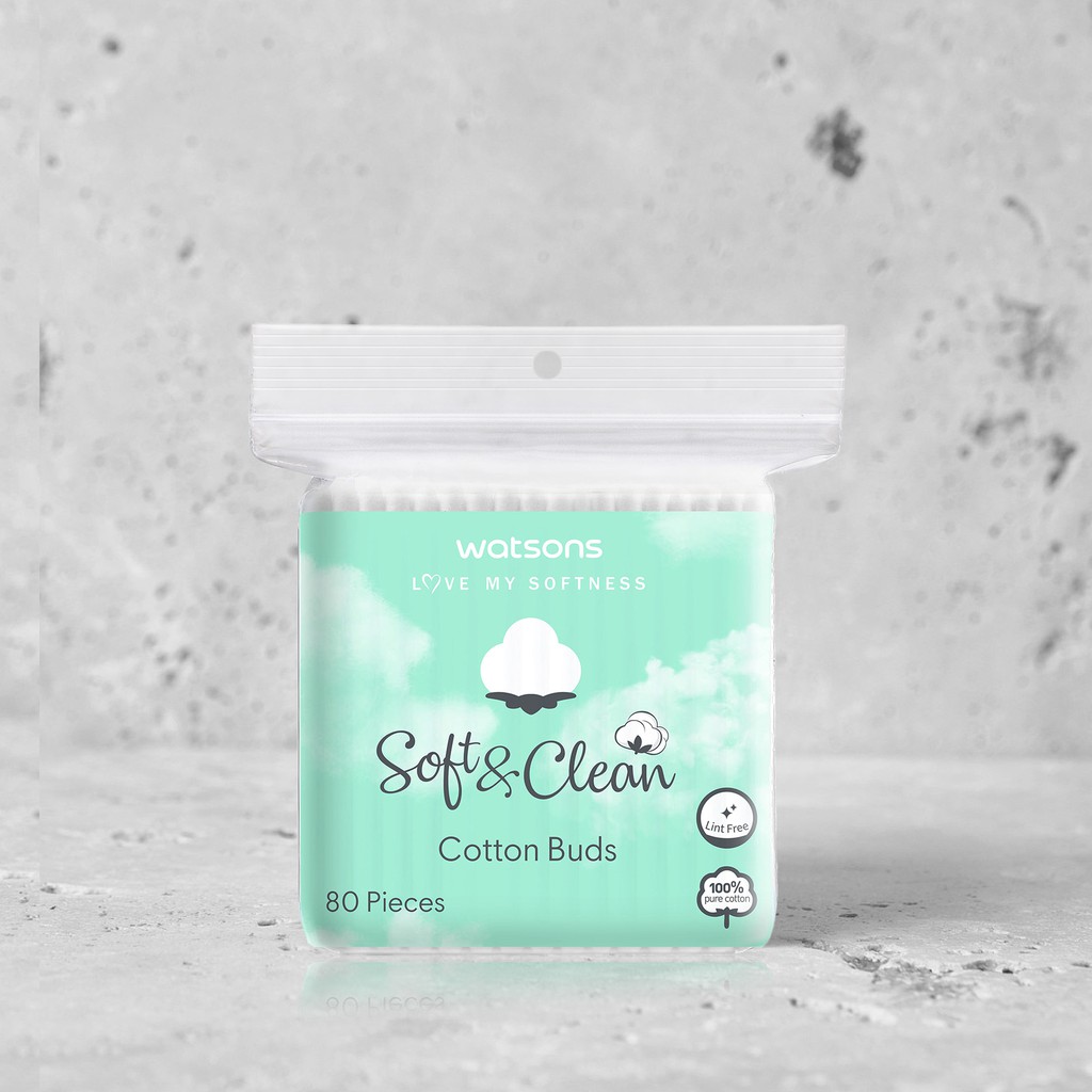 Bông Tăm Watsons Love My Softness Soft & Clean Cotton Buds 80 Cây