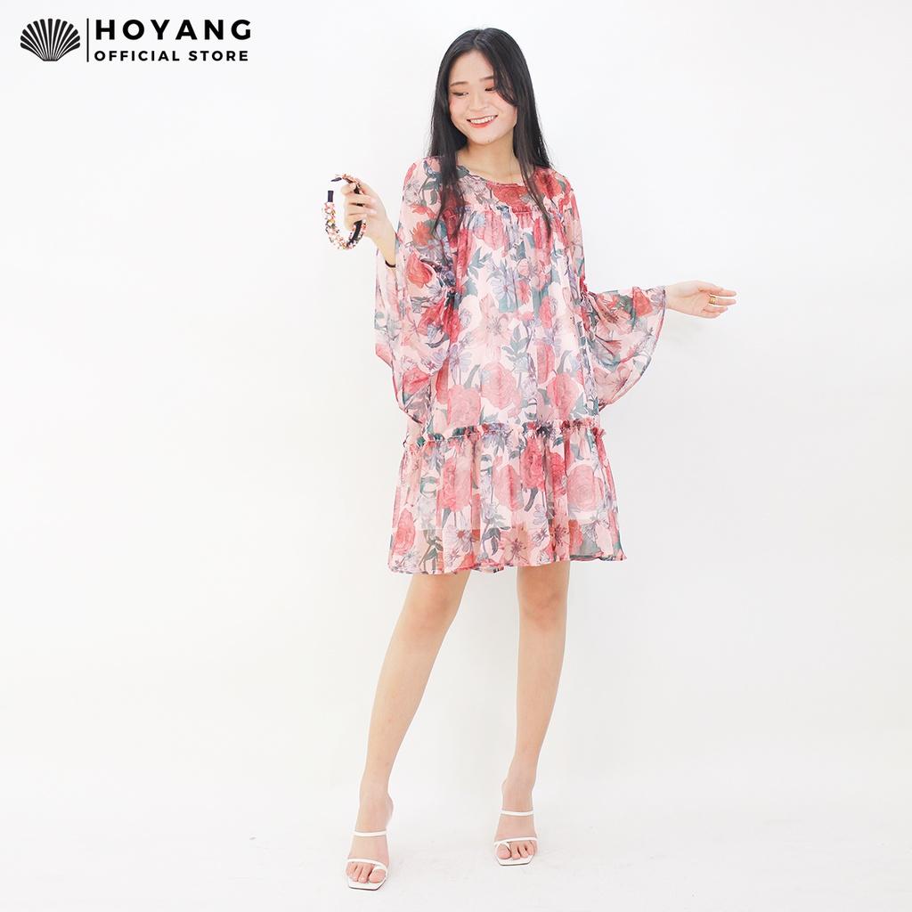 Đầm Tơ Baby Doll In Hoa HOYANG DHY39