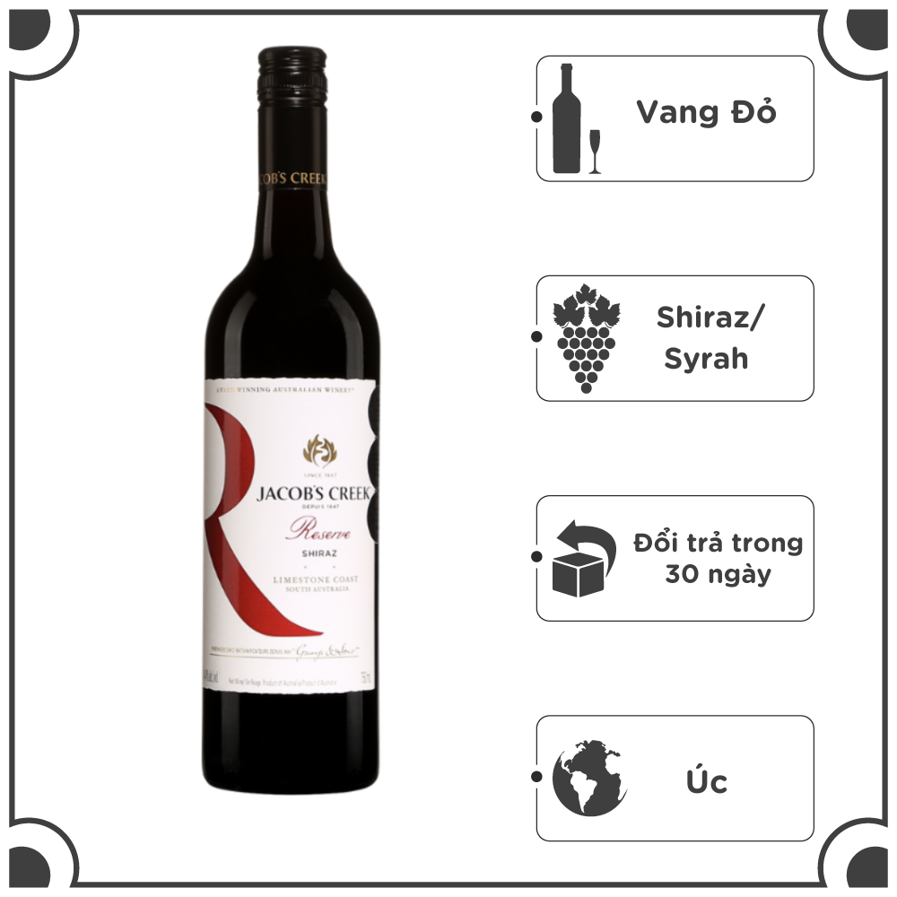 Rượu Vang Đỏ Úc Jacobs Creek Reserve Shiraz/Syrah