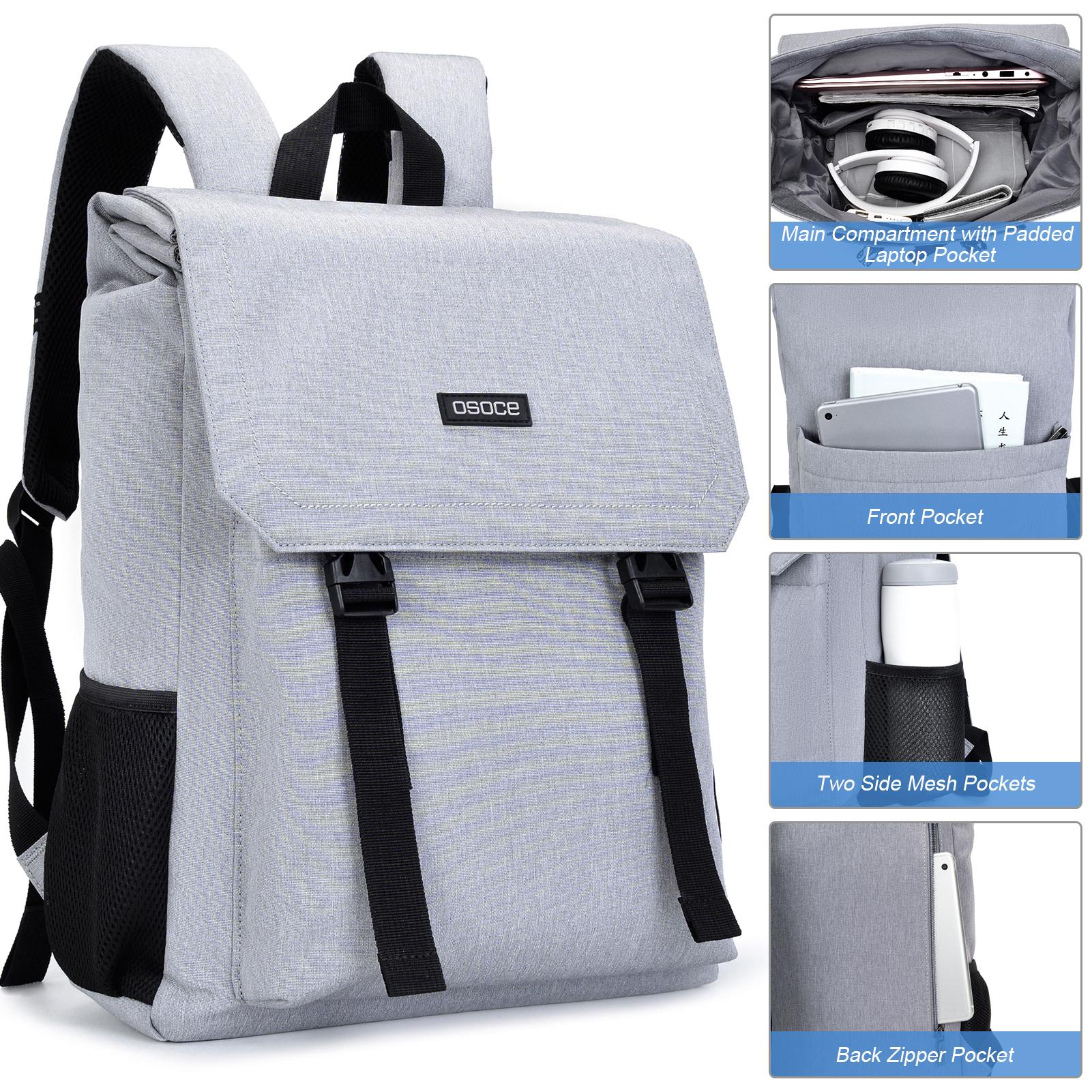 Balo máy tính xách tay 15.6 inh, balo học sinh, thiết kế đơn giản, chất liệu vải chống thấm nước