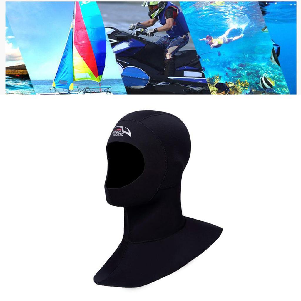 Diving Wetsuit Hood Adults Surfing Thermal Hat Dive Gear Black S