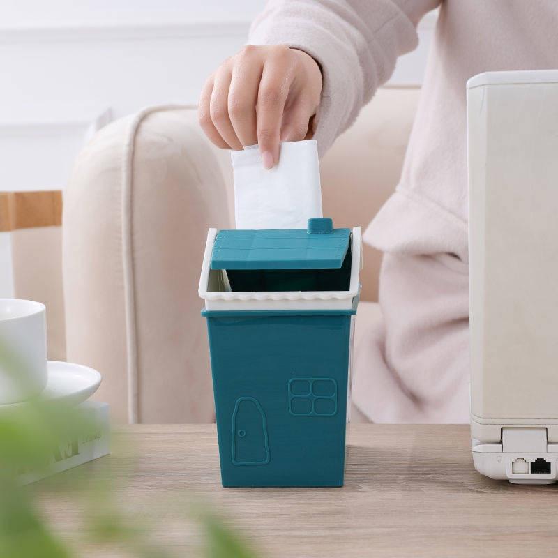 Sáng tạo, Mini Dễ thương, Máy tính để bàn Thùng rác, Nhà nhựa, Bàn ký túc xá, Cận cảnh