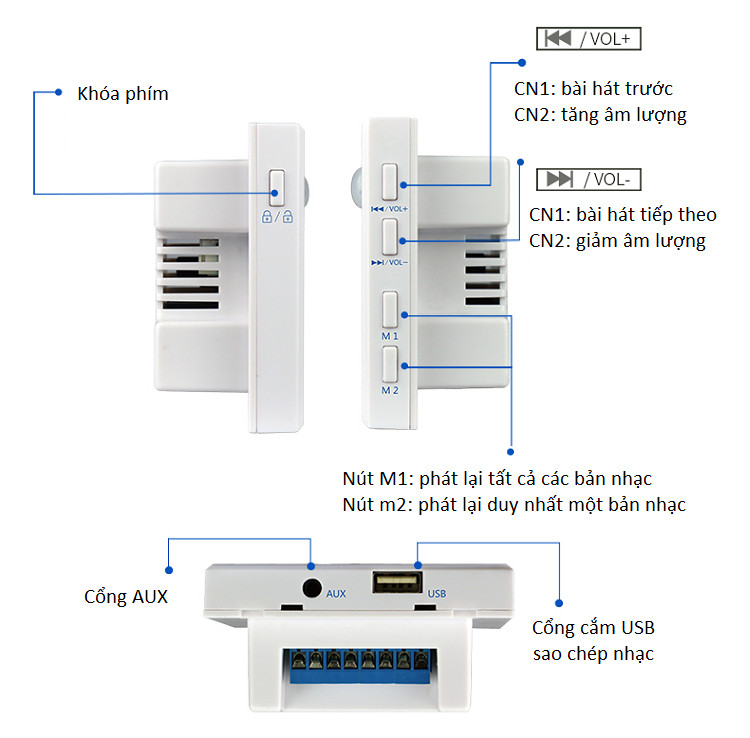 Thiết bị báo khách cảm biến hồng ngoại tự động phát hiện chuyển động thông minh WT 5001 (Tặng đèn led mini cắm cổng USB- MÀU ngẫu nhiên)