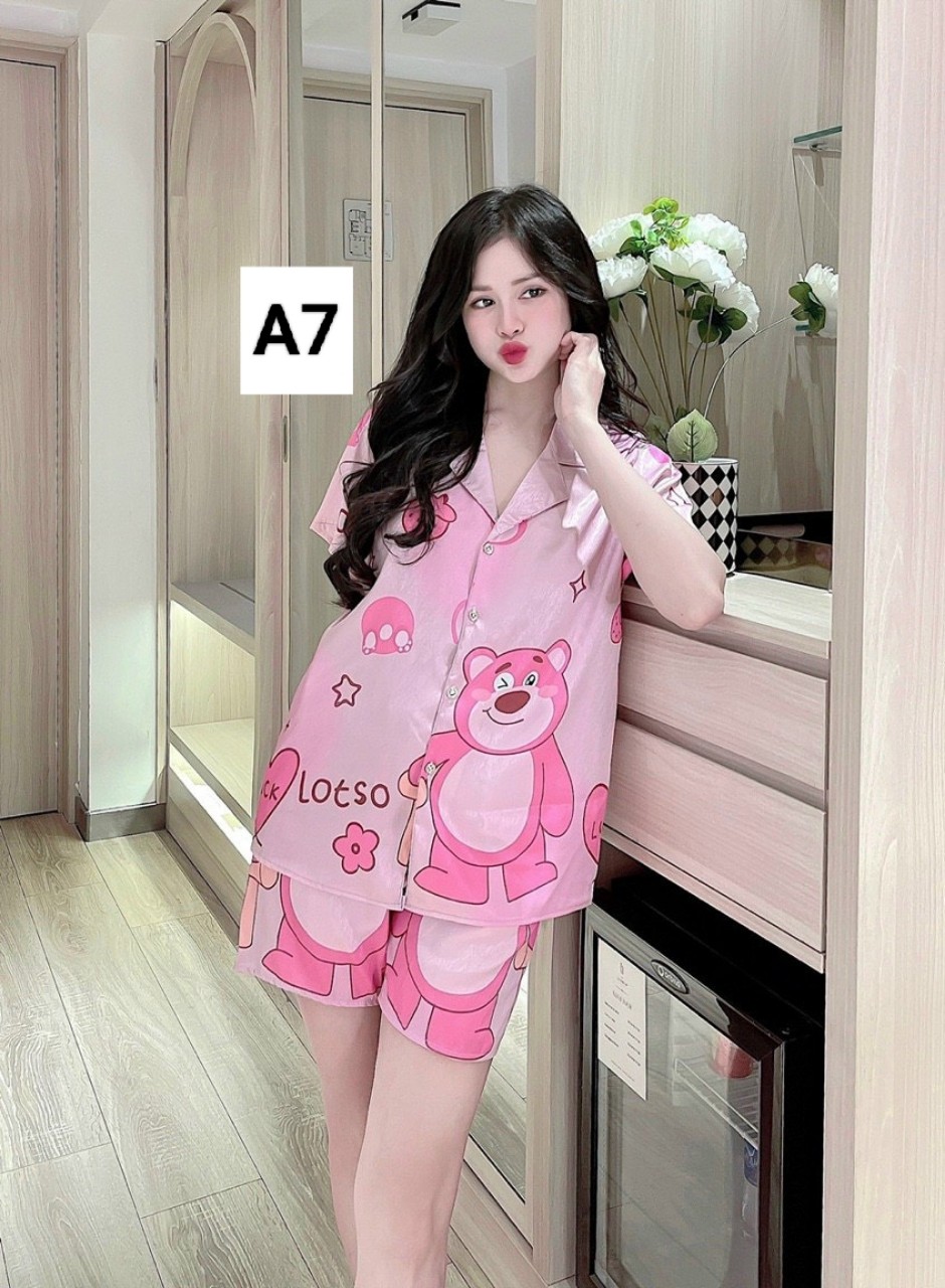 Bộ đùi lụa xước cao cấp mềm mát bộ mặc nhà nữ có túi A7