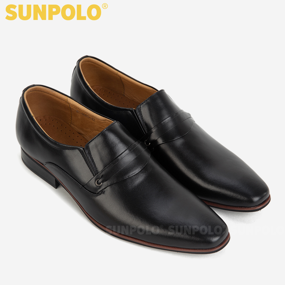 Giày Tây Nam Da Bò Pull-up Cao Cấp SUNPOLO MU8003 (Đen, Nâu, Đỏ)