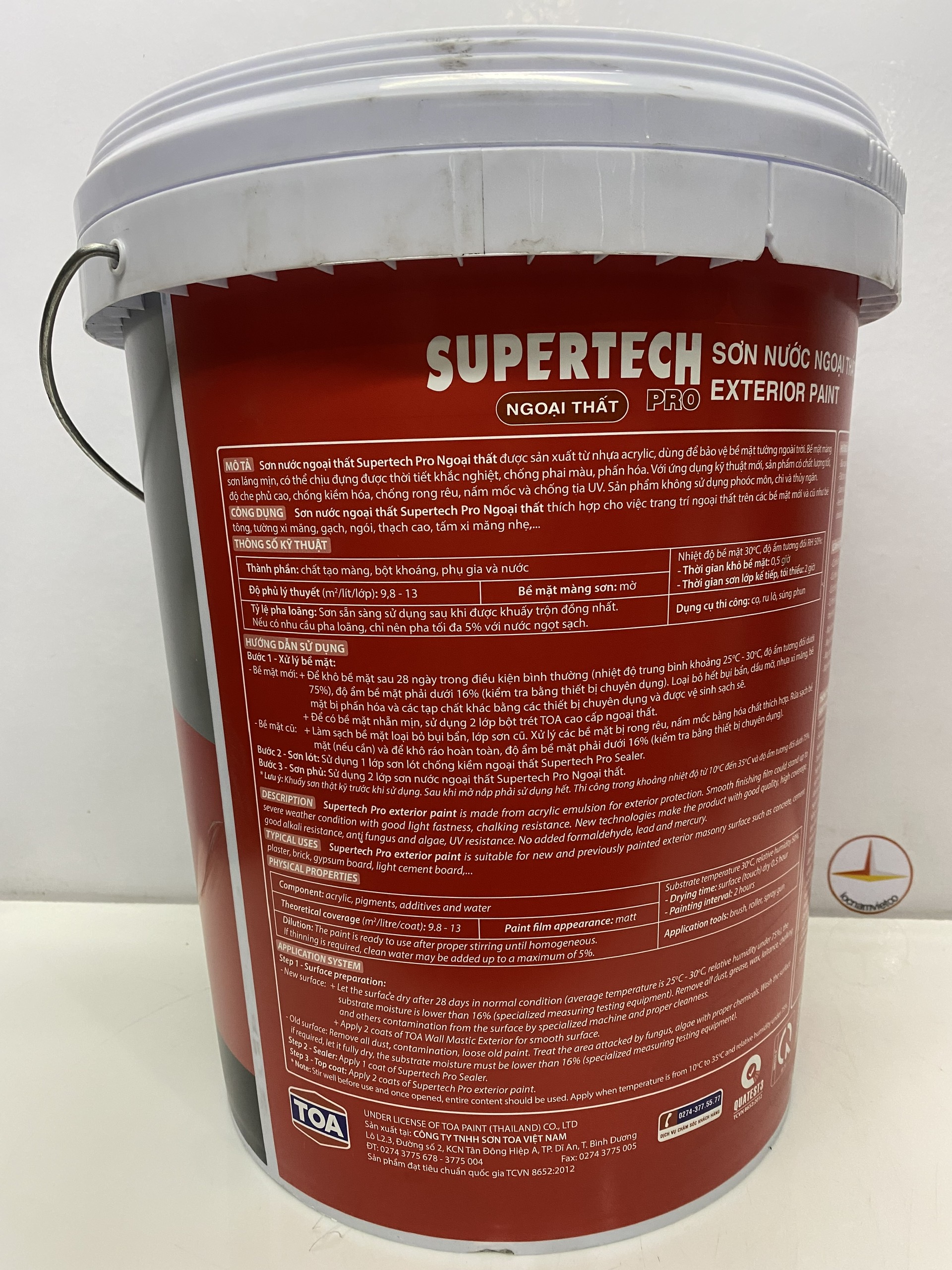 Sơn nước Toa Supertech ngoại thất màu xanh 7410 _ 18L