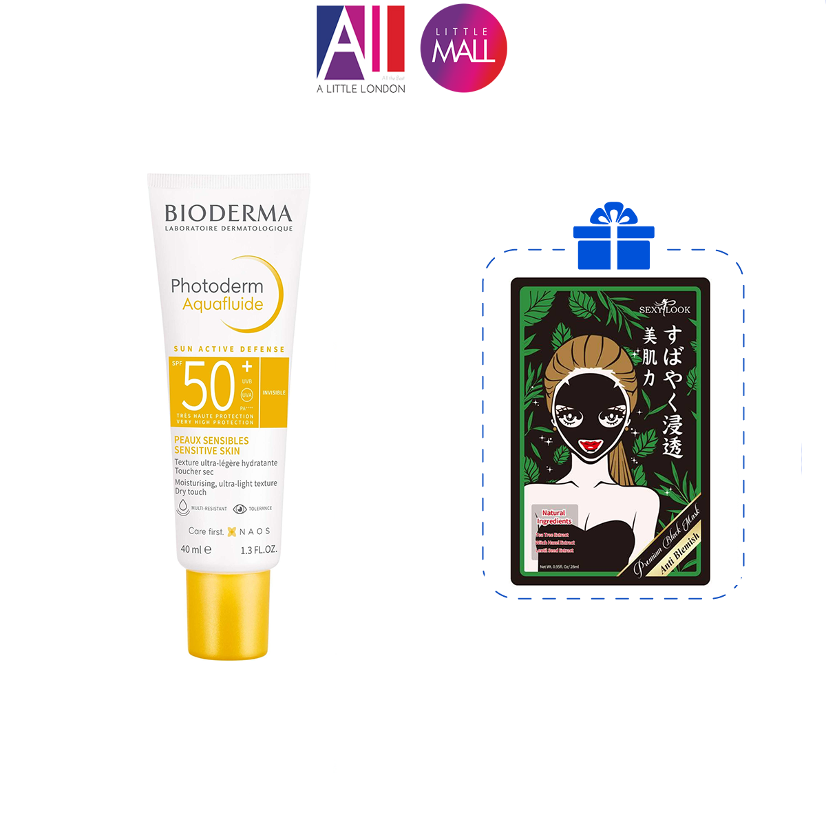 Kem chống nắng Bioderma Photoderm Aquafluide SPF50+ TẶNG mặt nạ Sexylook (Nhập khẩu)