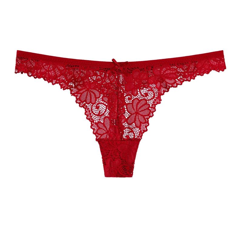 Lace Thong Women Hollow Out Sexy G String Embroidery Floral Panties Low Waist Underwear Close Breathable M-XL