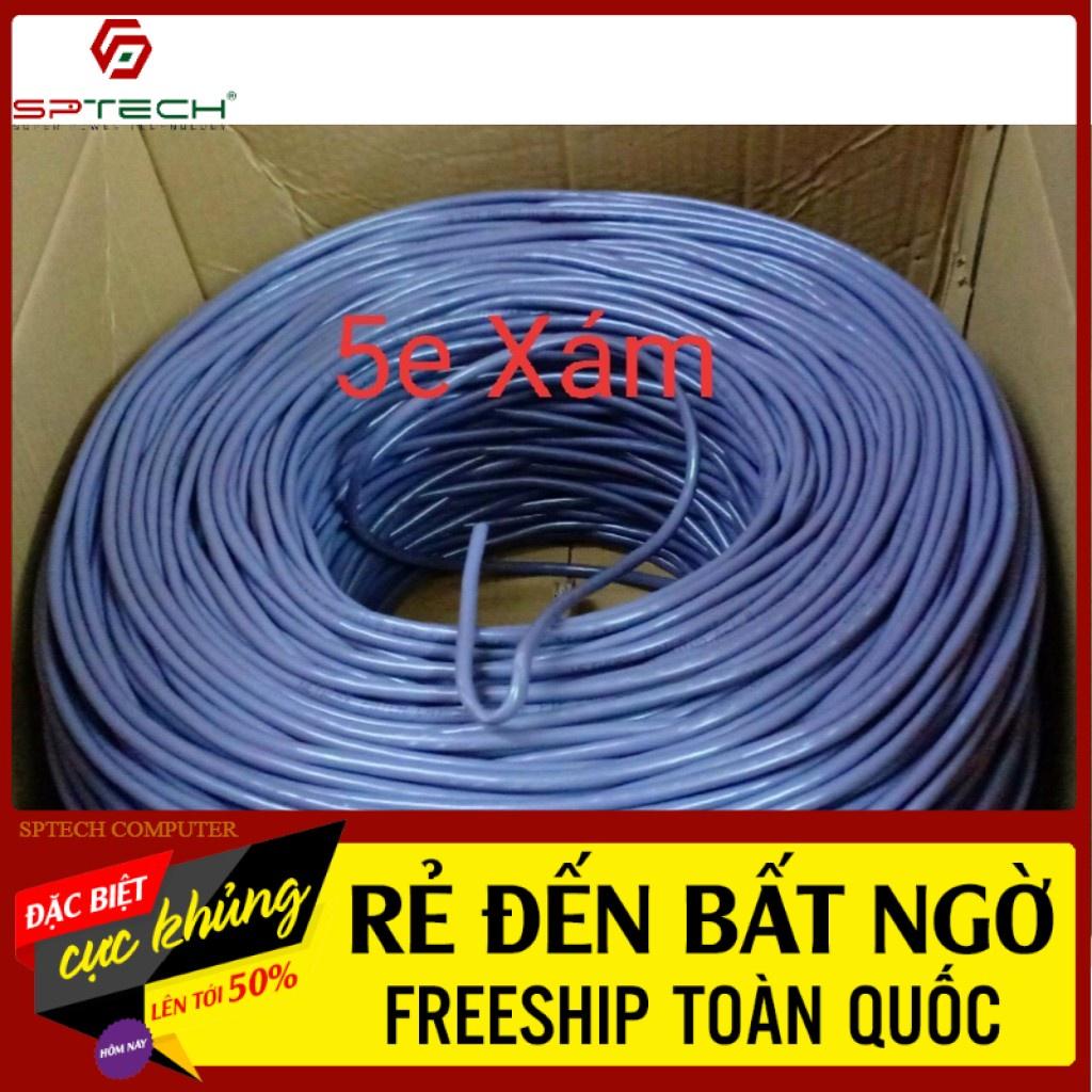 Cáp Mạng Lan Cable Lan Cat5E UTP LXF XÁM 305M Chia Lõi Bọc Chống Nhiễu (BH 06 Tháng)