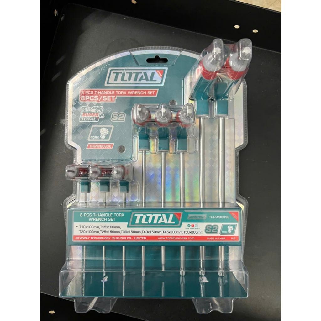 BỘ 8 CHÌA LỤC GIÁC BÔNG TAY CẦM CHỮ T TOTAL THHW80836 - HÀNG CHÍNH HÃNG
