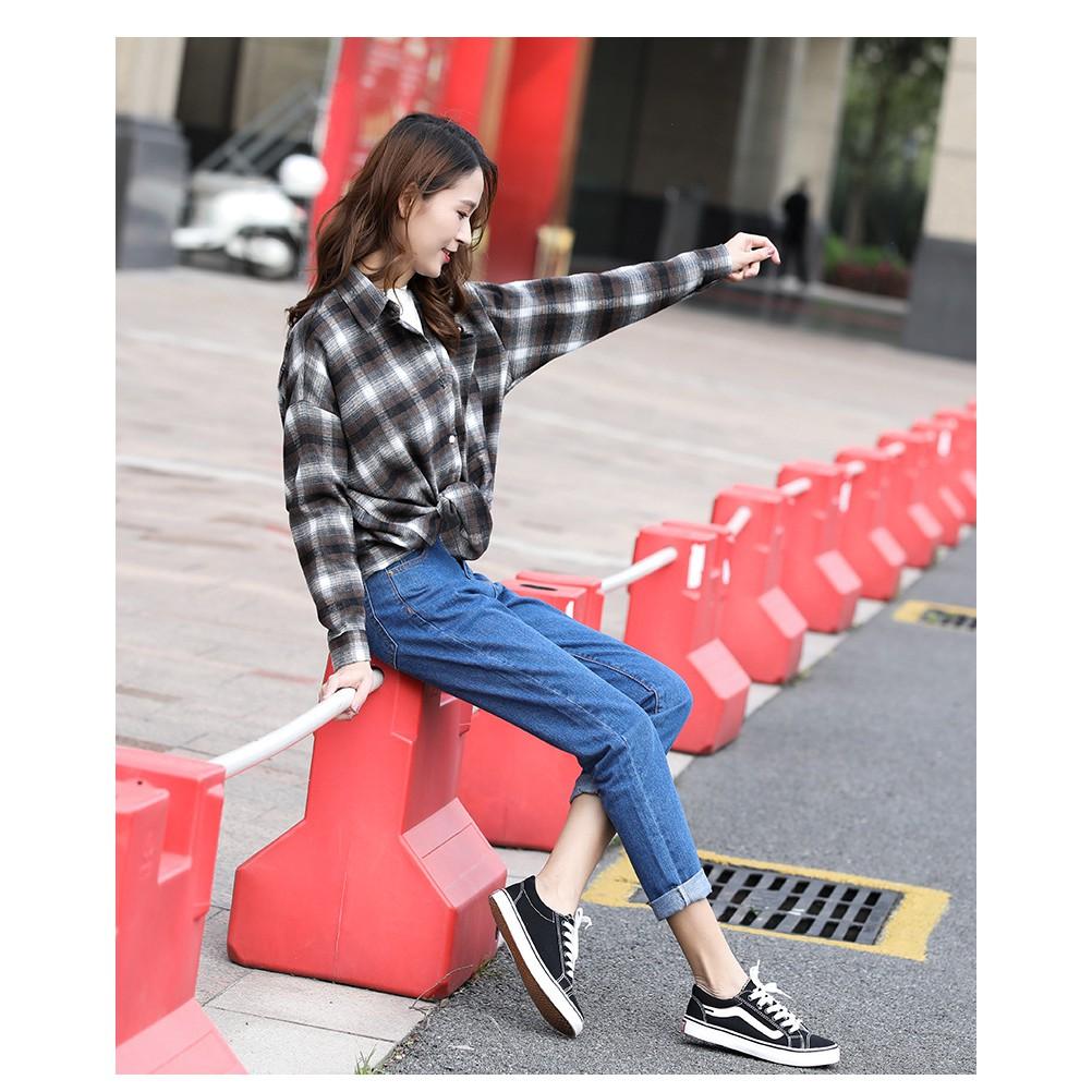 Quần Jeans Baggy UNISEX QJ001 BIGSIZE Trơn Đậm / Nhạt - Lưng Cao - Siêu tôn dáng - Không Giãn