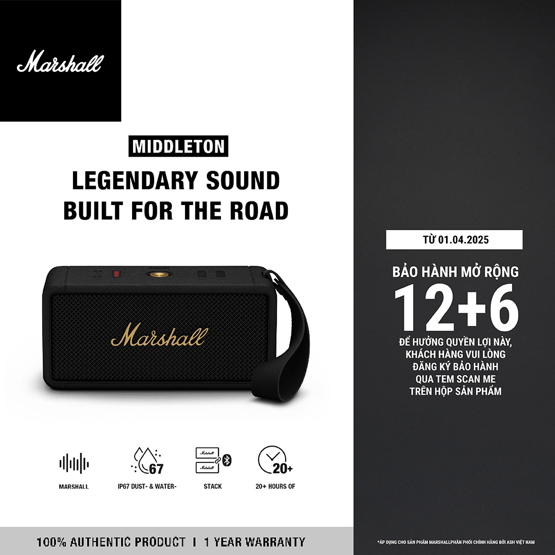 Loa Bluetooth Marshall Middleton Portable - Hàng Chính Hãng (Cream)