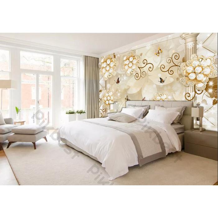 Tranh dán tường Phong cảnh hoa trang sức nổi bật, tranh dán tường 3d hiện đại MS1202513