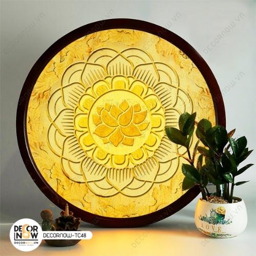 Đèn Hào Quang Phật In Tranh Trúc Chỉ DECORNOW 30,40 cm, Trang Trí Ban Thờ, Hào Quang Trúc Chỉ MANDALA DCN-TC48